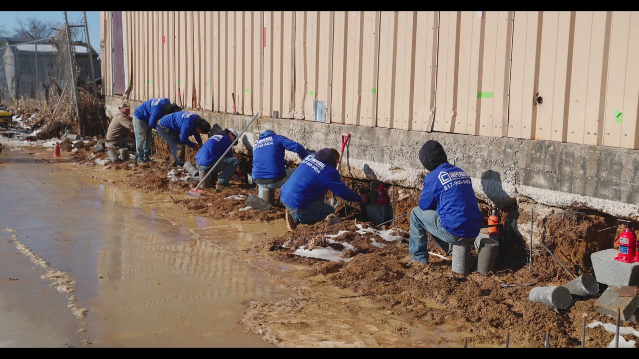Imperial Foundation Repair crew performing commercial foundation pier installation